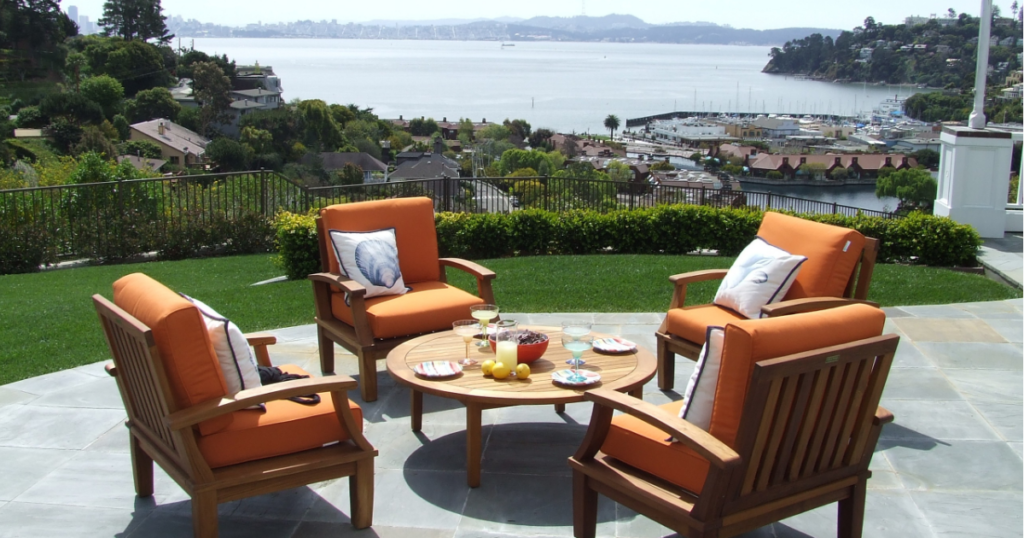 Affordable alternatives to designer furniture- Patio with lounge arm chairs