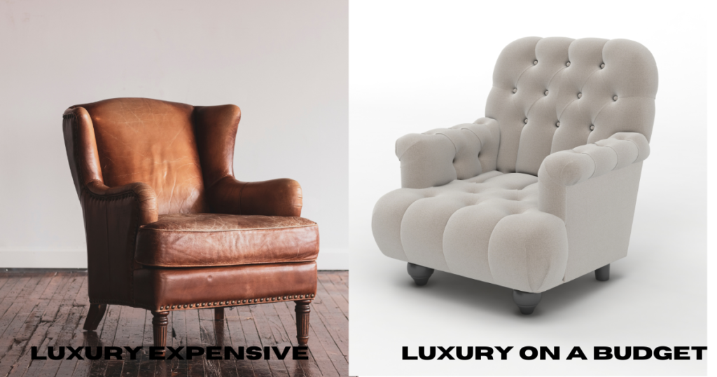 Affordable alternatives to designer furniture-high end arm chair vs beautiful arm chair on a budget